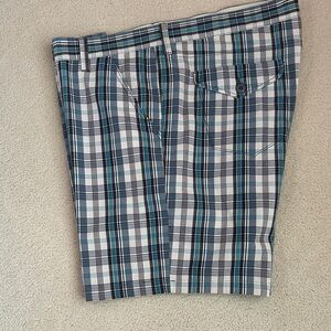 Levi's Men's Plaid Shorts - Blue, Gray, and White
